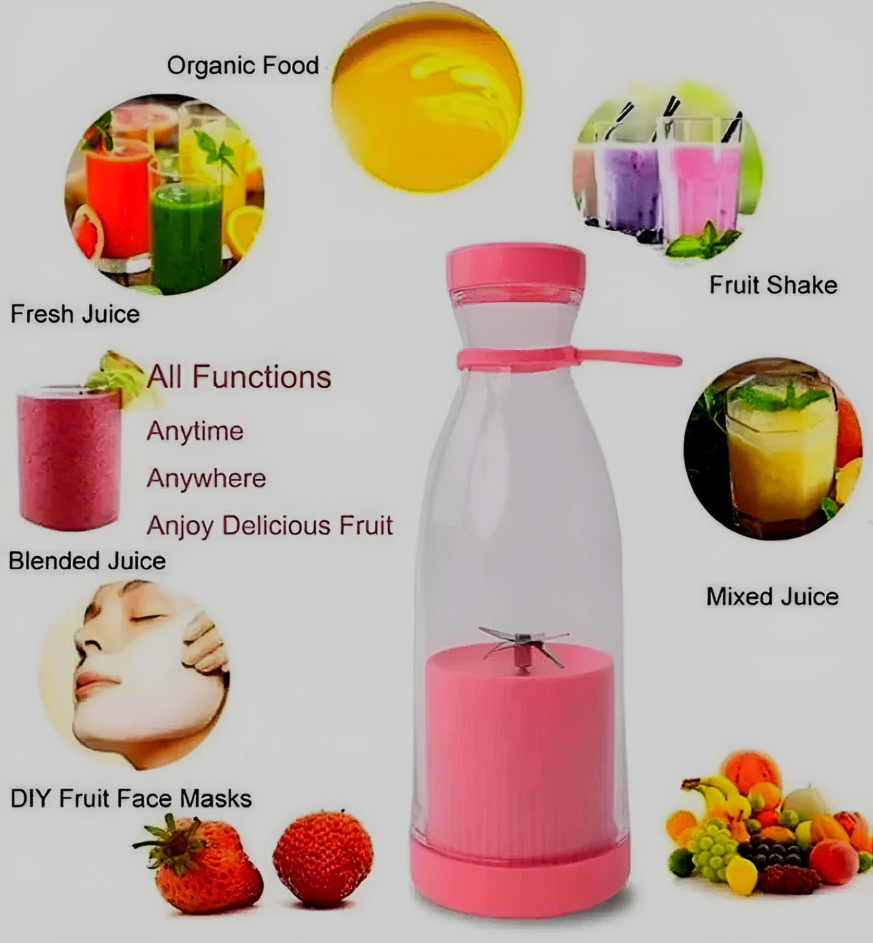 Mini Portable Rechargeable Blender – Fresh Juice On-The-Go