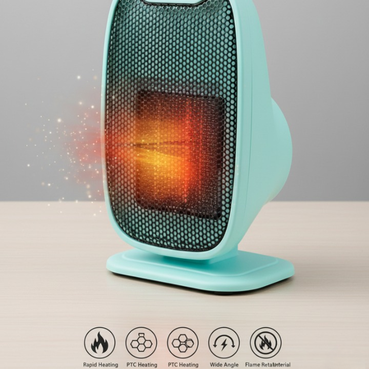 Mini Electric Mobile Fan Heater - Portable Room Warmer