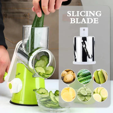 Manual Vegetable Cutter | Multifunctional Rotary Slicer |